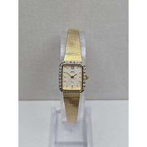 Jacques Prevard Nicolet Womens Vintage Quartz Diamond Bezel Watch New Battery